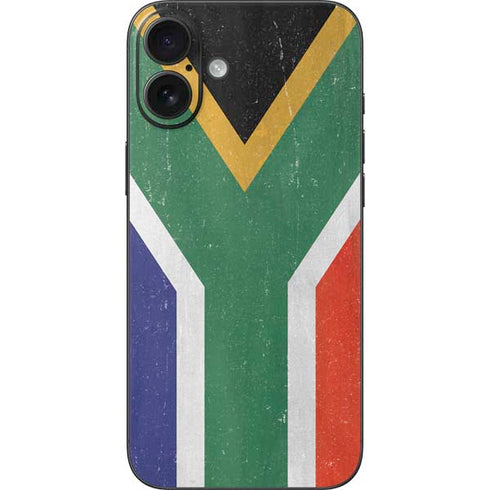 South Africa Flag Distressed iPhone 16 Plus Skin